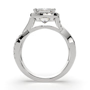 Celestina Princess Cut Halo Pave Split Shank Engagement Ring Setting - Nivetta